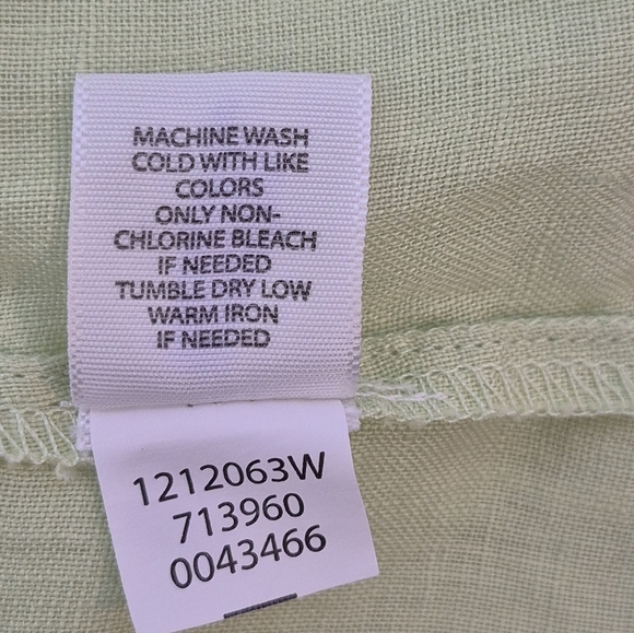 J. Jill Chartreuse Short Sleeve 100% Linen Pintuck Front Button Shirt - Size 3X - Picture 9 of 12